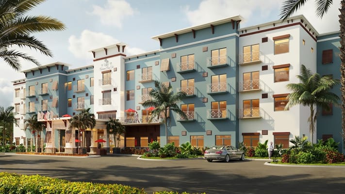 Exterior view of Bahama Bay Club Luxury Senior Living