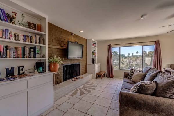 Cozy common area with comfortable seating and a view