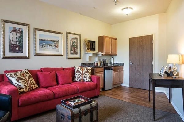 Cozy interior of a resident's living space with furniture