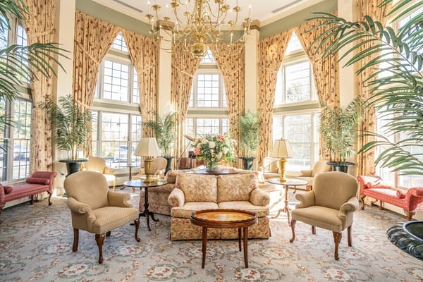 Bright and inviting common area with elegant decor