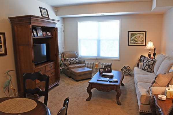 Cozy living room in a resident's apartment