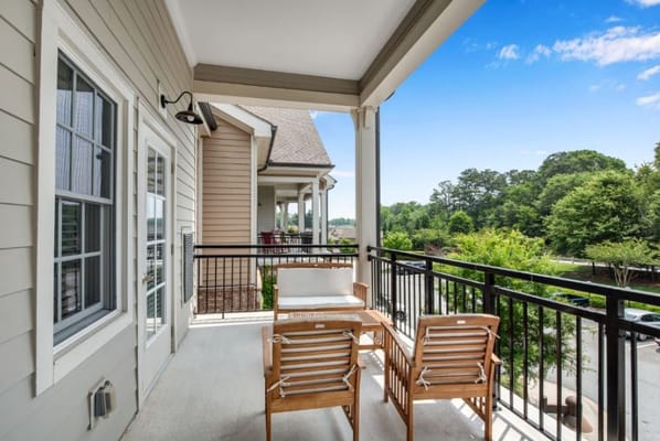 Balcony view of a senior living facility