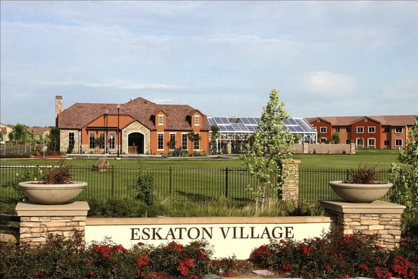 Exterior view of Eskaton Village with landscaped garden