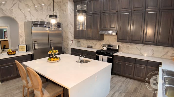 Modern kitchen space in a senior living facility