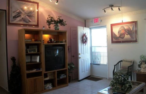 Cozy common area with seating and decorations