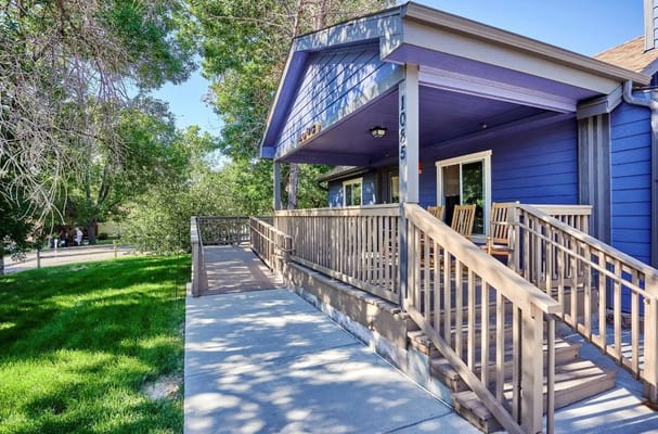 Exterior view of a senior living facility entrance