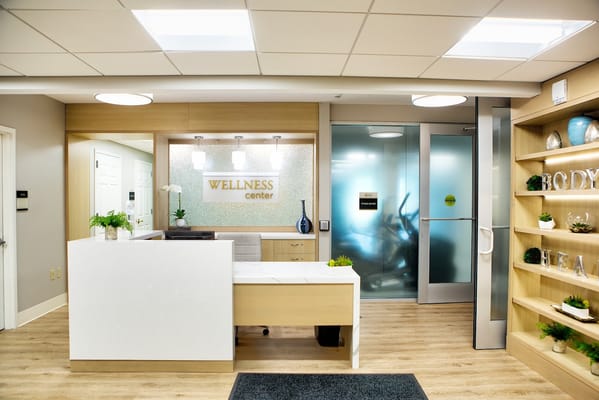 Interior view of the wellness center reception area