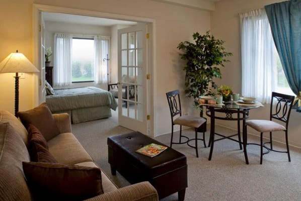 Cozy interior of a resident's private room