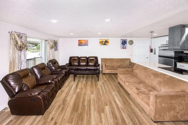 Interior lounge area with comfortable seating