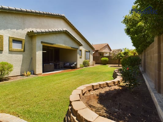 Well-maintained garden space in senior home