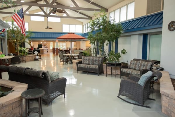 Interior common area with seating and plants