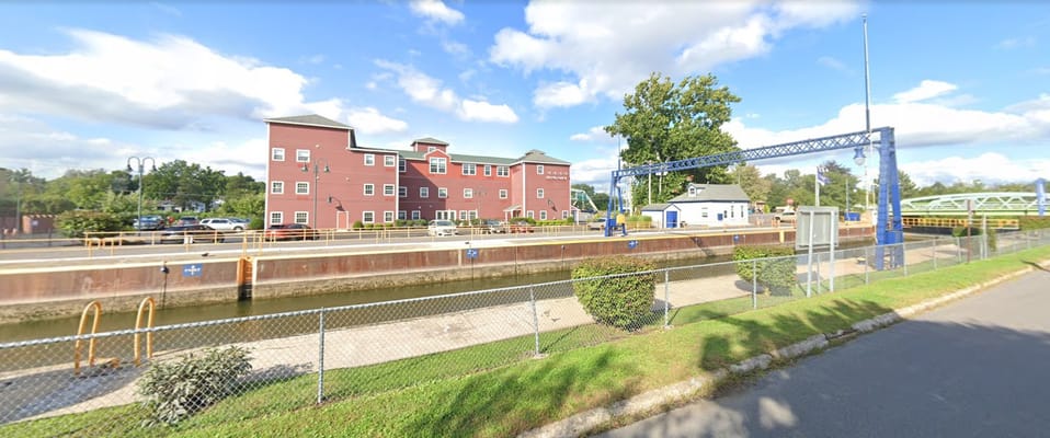 Red Mill Manor building along the canal
