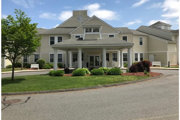 The front entrance of The Arbors at Chicopee Assisted Living and Memory Care facility.