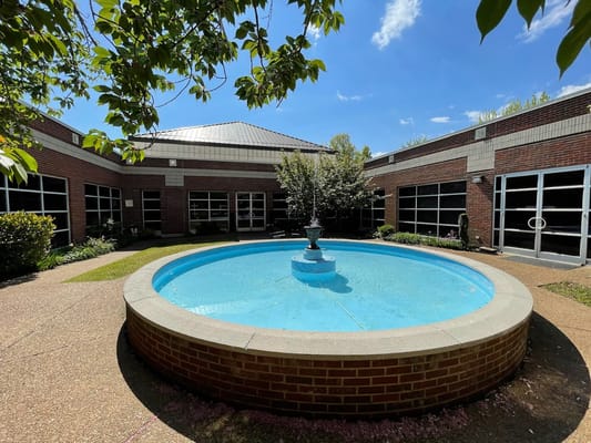 Outdoor courtyard with a fountain
