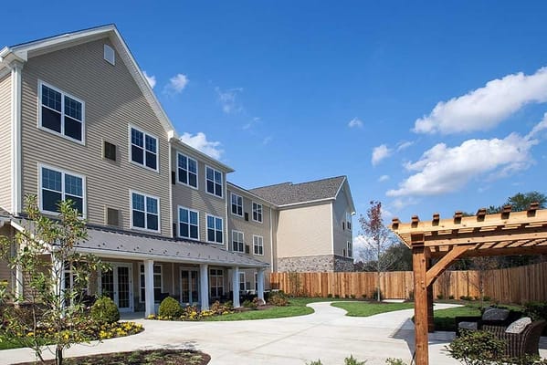 Exterior view of The Solana Doylestown with landscaped garden