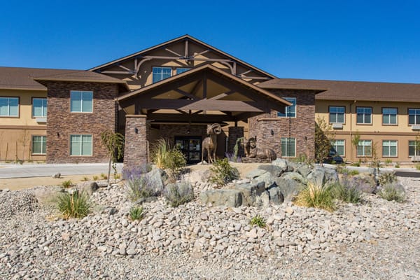 Exterior view of Volante Senior Living of Reno with landscaping