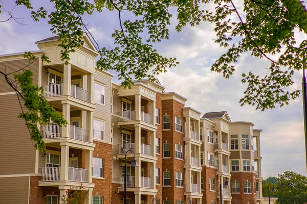 Exterior view of a senior living facility building