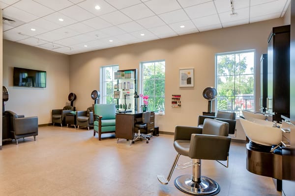 Interior view of a salon area in the facility