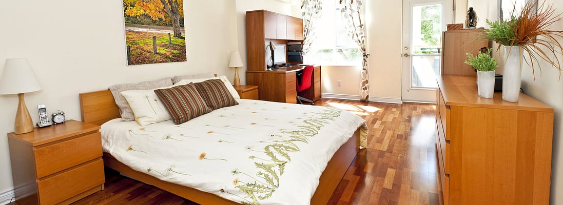 Cozy private room with bright decor and natural light