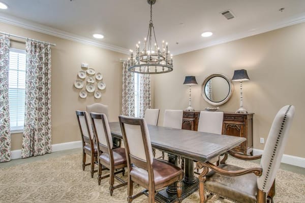 Interior dining room with elegant decor and seating
