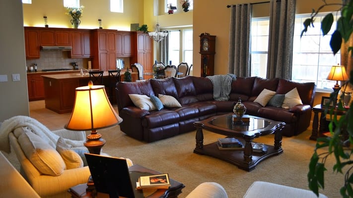 Cozy interior common area with seating and decor