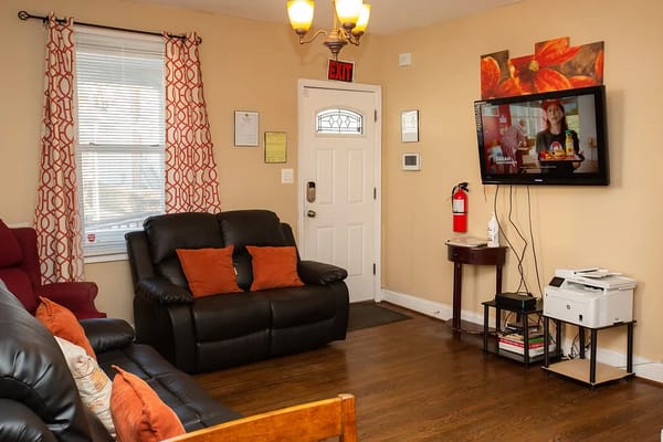 Cozy living room with seating and a TV at Blessing 2.