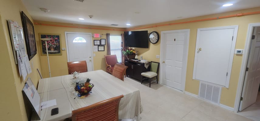 Interior common area with seating and decor.