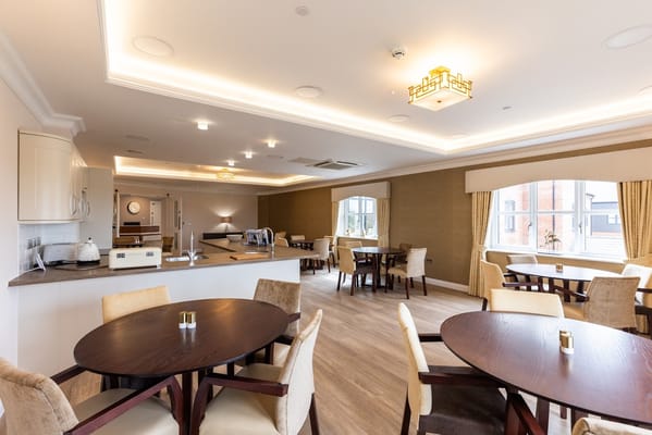 Modern dining area with tables and chairs