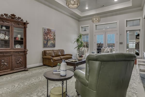 Bright common area with comfortable seating