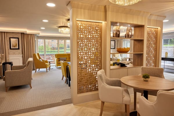 Bright common area with modern furnishings and decor