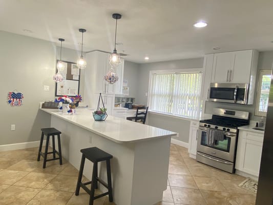 Modern kitchen area in an assisted living facility