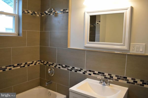 Modern bathroom with a shower and sink