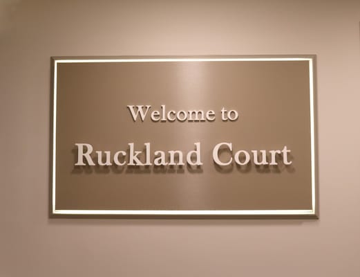 Welcome sign at Ruckland Court Care Home
