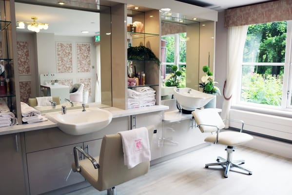 Interior of a hair salon room with equipment