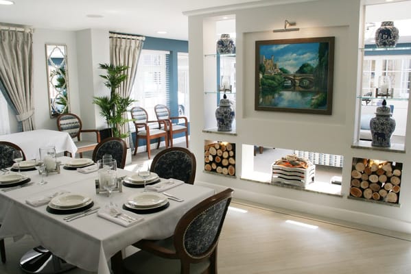 Elegant dining room set up for residents