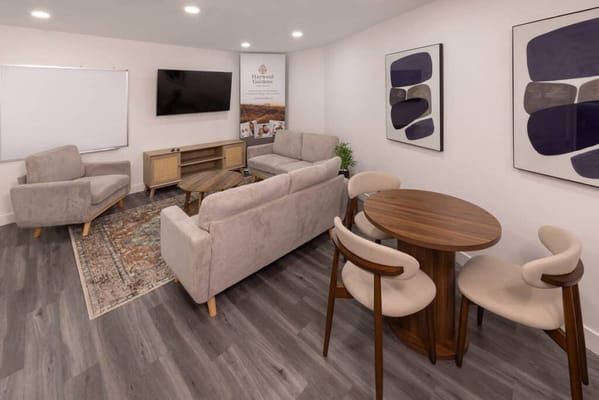 Cozy common area with seating and decor