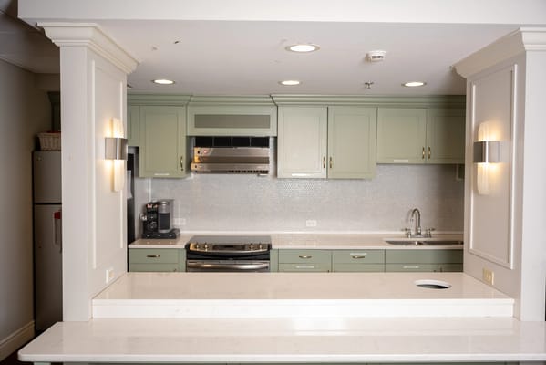 Modern kitchen interior with cabinetry and appliances
