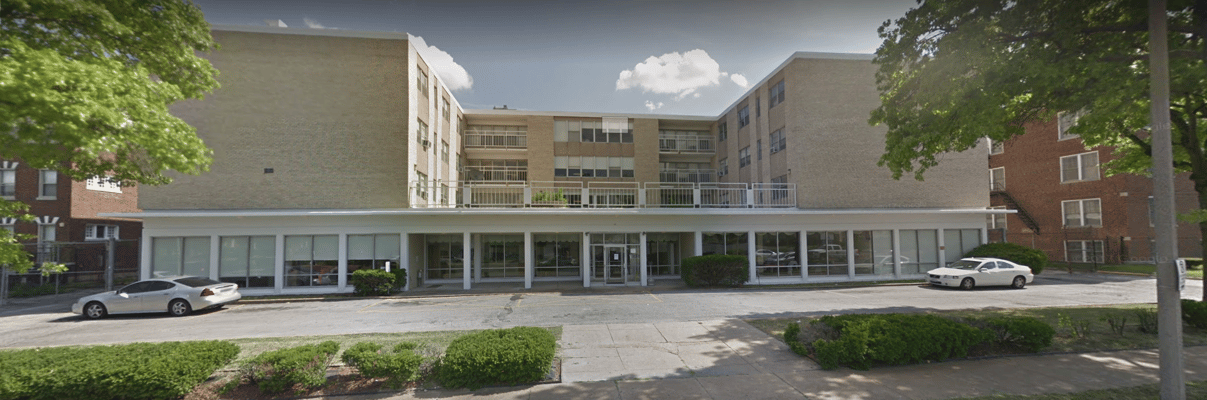 Exterior view of a senior living facility building