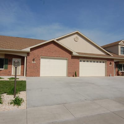 Exterior view of a residential building in a senior living community