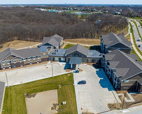 Aerial view of the Edencrest at Timberline facility