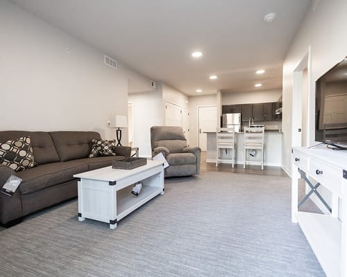 Cozy living room in a nursing home unit