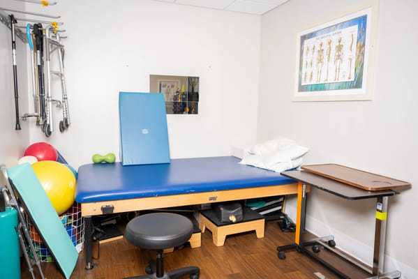 Therapy room with equipment and seating