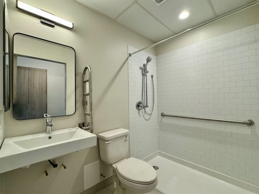 Accessible bathroom in a senior living facility