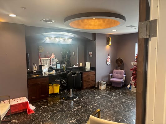 Interior of a beauty salon in an assisted living facility