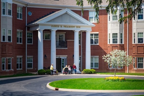 Residents enjoying time outside the Peabody Retirement Community