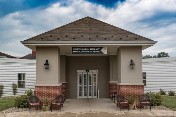 Entrance of the Smock Memory Center at Peabody Retirement Community