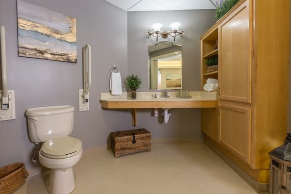 Accessible bathroom with safety features
