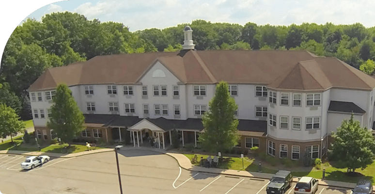 Aerial view of Windsor House at Champion building exterior