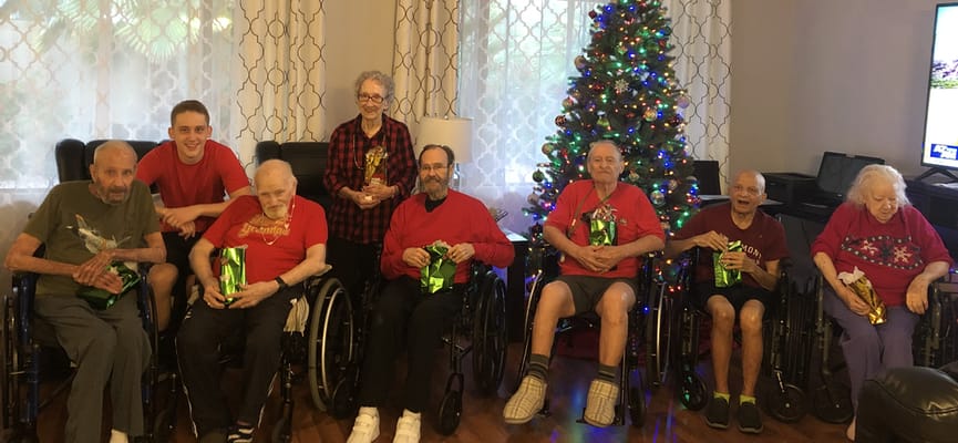Residents celebrating a holiday gathering together