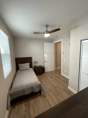 Private resident room with natural light and modern decor